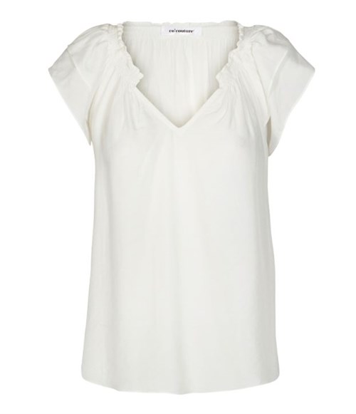 Co'Couture SunriseCC Top med kort ærme, Offwhite